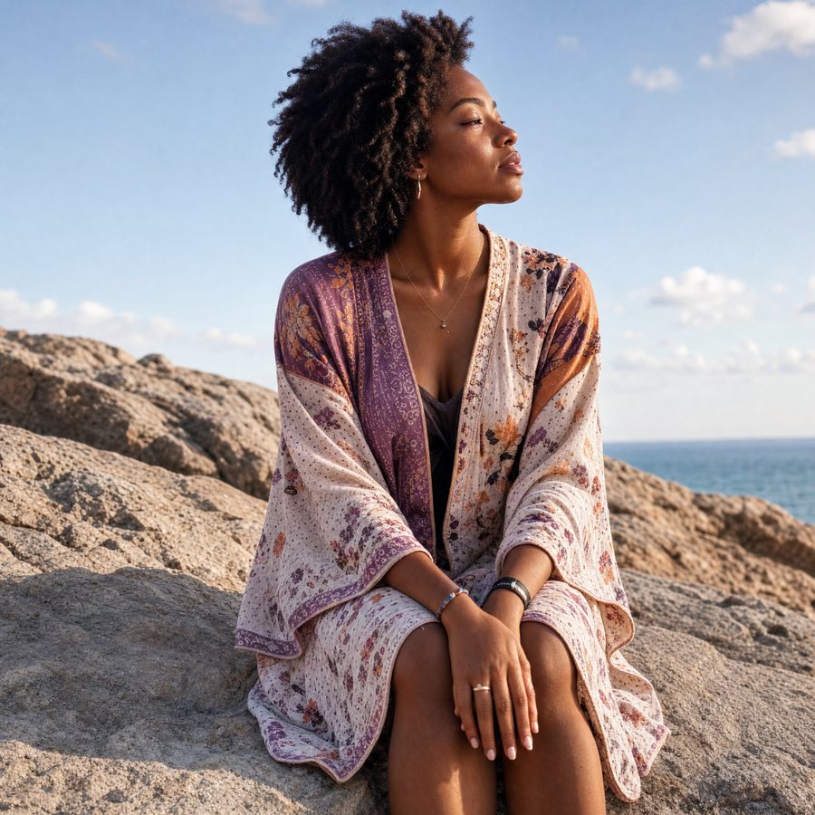 Deidrae sitting on coastal rocks by the sea